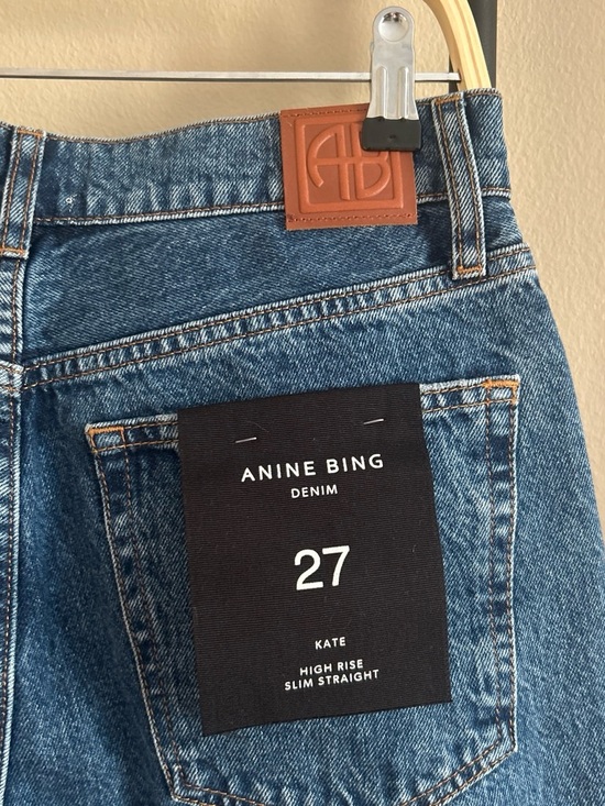 Anine Bing Denim - Kate High-Rise Slim Straight Denim Jeans in Clean Indigo